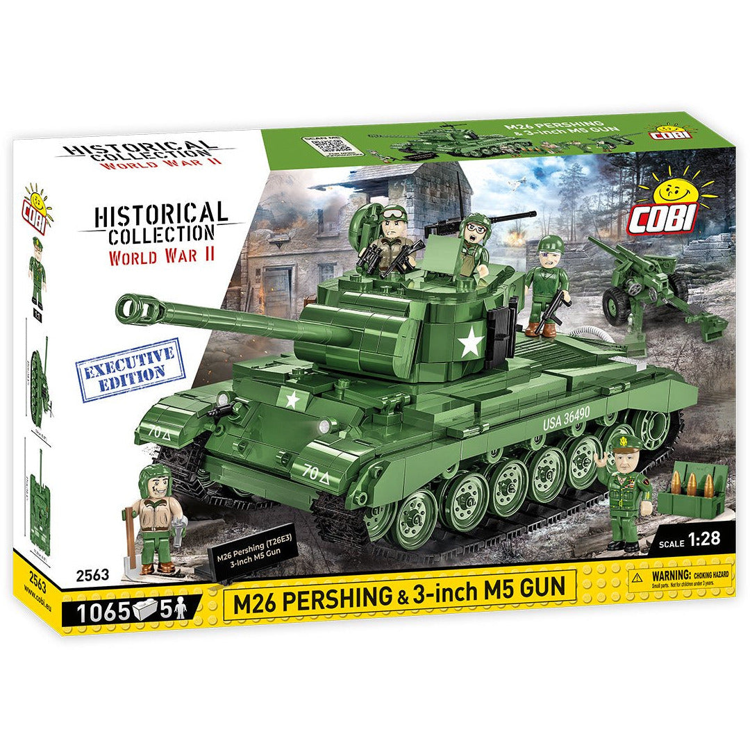 Cobi Historical Collection WWII: 2563 M26 Pershing (T26E3) + M5 Executive Edition 1065 PCS