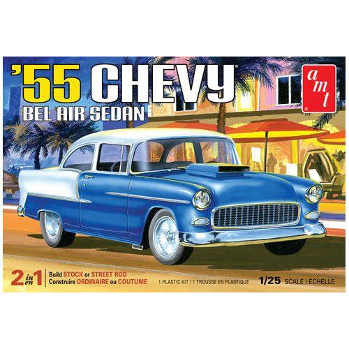 1955 Chevrolet Bel Air Sedan 1/25 Model Car Kit #1119 by AMT