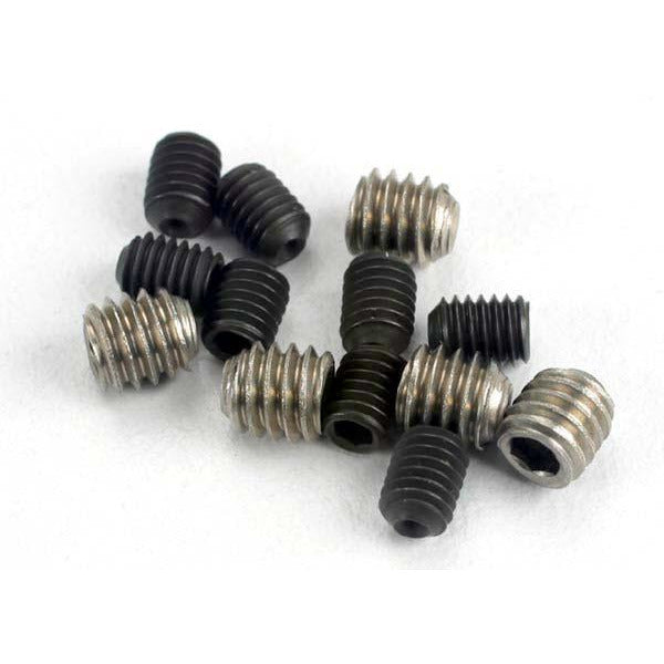 TRA1548 Set (grub) screws, 3x4mm (8)/ 4x4mm (stainless) (4)
