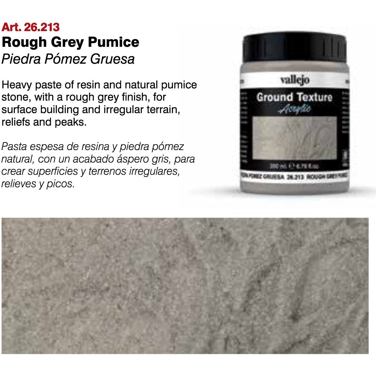 Vallejo Diorama FX VAL26212 Rough Grey Pumice (200ml)