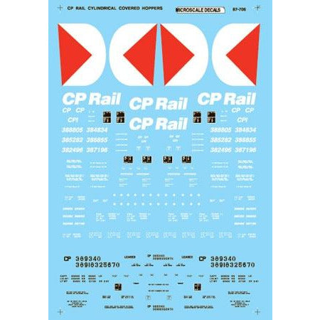 Railroad Decal Set - Canadian Pacific -- Cylindrical Covered Hopper 1976+