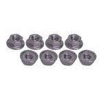3RACING 4mm Aluminum Serrated Locknuts (8pcs) Titanium - 3RAC-NS40TI