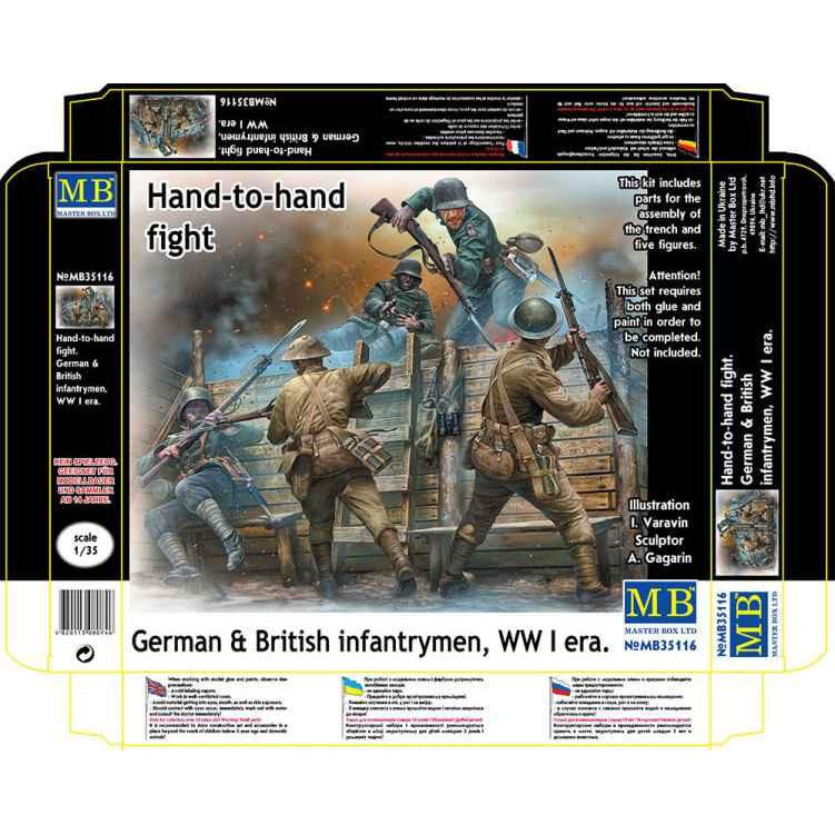Hand to hand fight German and British Infantrymen, WW 1 era 1/35 by Master Box