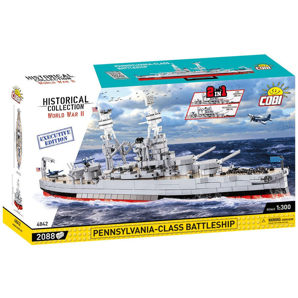 Historical Collection WWII: 4842 Pennsylvania - Class Battleship 2 In 1 Arizona (BB-39) + USS Pennsylvania (BB-38) Executive Edition 2088 PCS