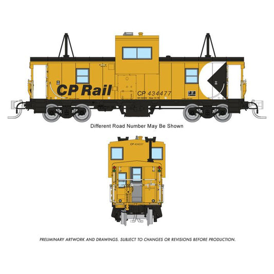 Rapido 510002 N Angus Shops Wide Vision Caboose with Lights, Canadian Pacific #434574