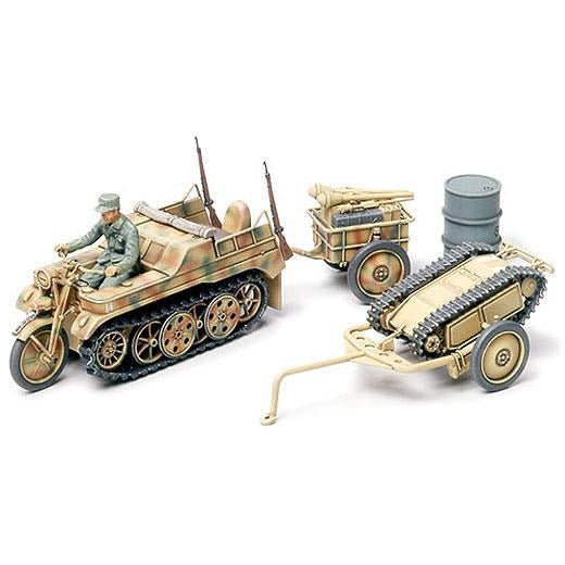 Kettenkraftrad w/Infantry cart & Goliath demolition vehicle 1/48 by Tamiya
