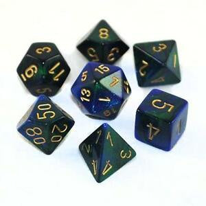 Chessex Gemini 7-Die Set Blue-Green/Gold CHX26436