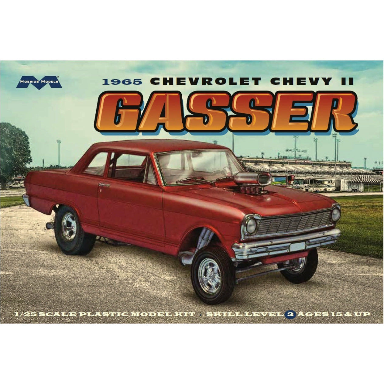 1965 Chevy II Gasser 1/25 Model Car Kit #2324 by Moebius