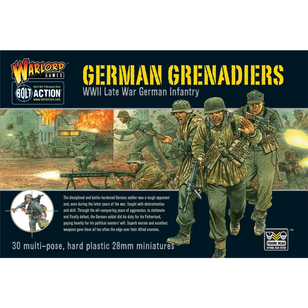 Bolt Action German Grenadiers WWII Late War German Infantry 28mm Hard Plastic WLG-WGB-WM-09 by Warlord Games
