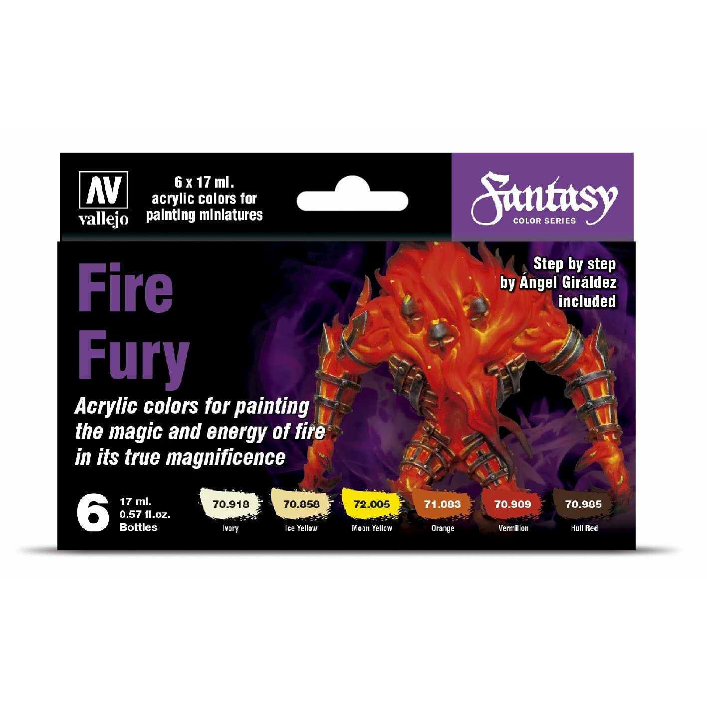Fire Fury 6 Colour Paint Set
