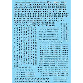 Microscale Decals Railroad Roman Letters and Numbers Black