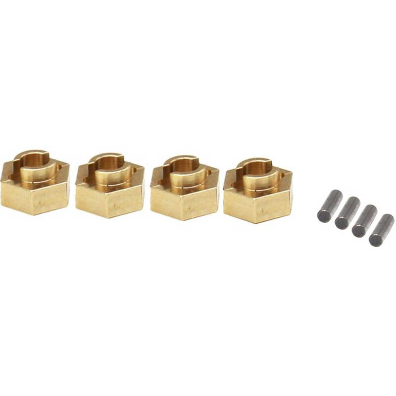 Brass Stock Wheels Hub, 7mm Hex: SCX24