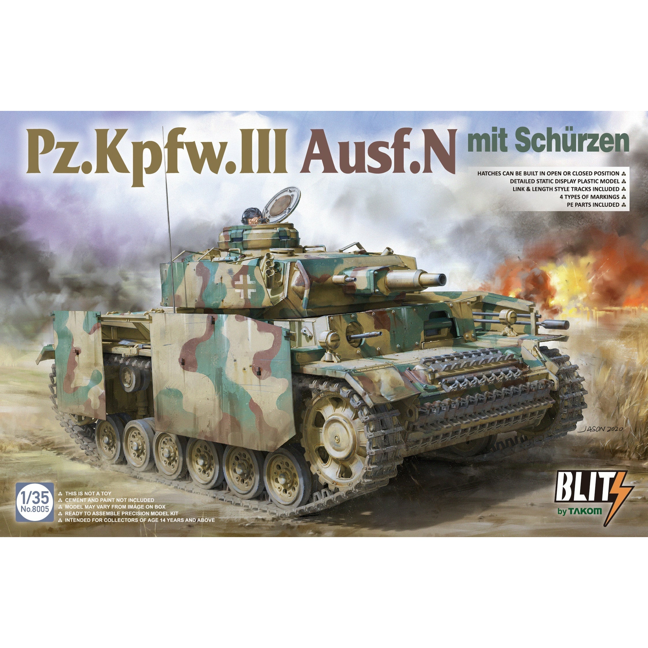 PZ.KPFW.III Ausf.N Mit Schurzen 1/35 Blitz Series #8005 by Takom