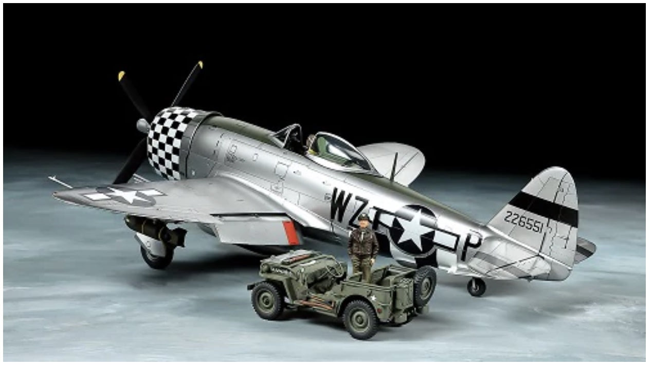 P-47D Bubbletop & 1/4 Ton 4x4 Light Vehicle 1/48 #25214 by Tamiya