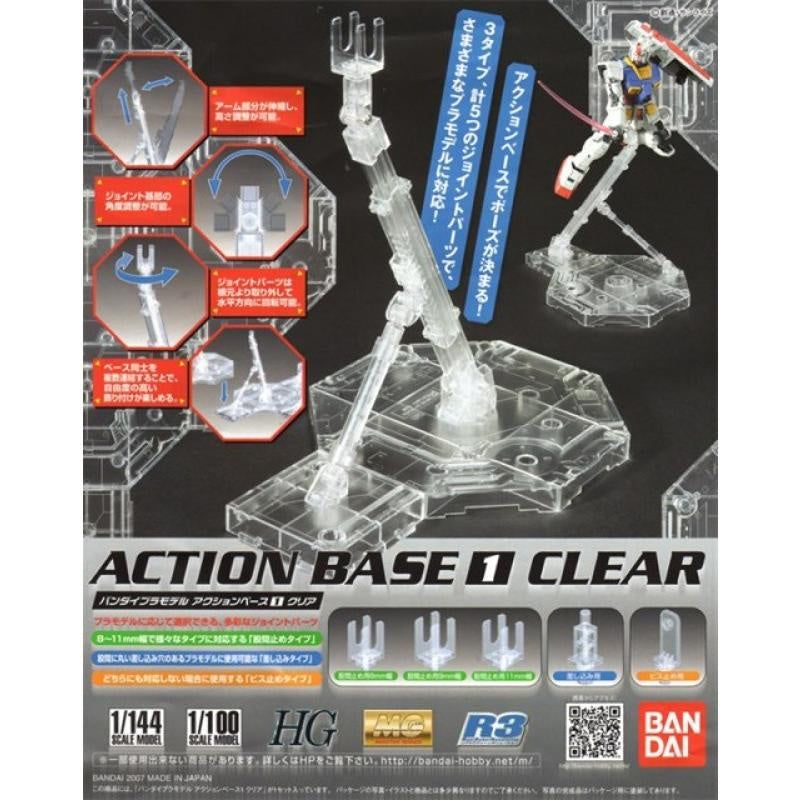Action Base 1 (Clear) 1/100 Gunpla Stand #5057417 by Bandai