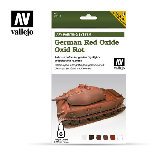 VAL78411 German Red Oxide AFV Paint Set
