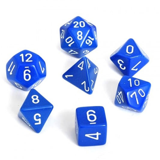 Chessex Opaque 7-Die Set Blue/White CHX25406