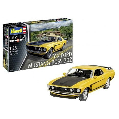 1969 Ford Mustang Boss 302 1/25 Model Car Kit #7025 by Revell