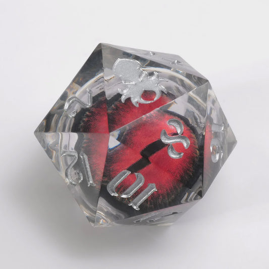 Kraken Dragon Eye: Single D20 w/ Silver Ink