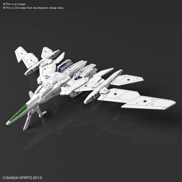 Air Fighter (White) Extended Armament Vehicle 30 Minutes Missions Accessory Model Kit #5059548 by Bandai