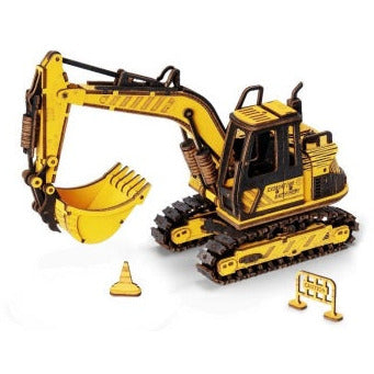 ROKR 3D Wooden Puzzle Excavator Engineering Vehicle TG508
