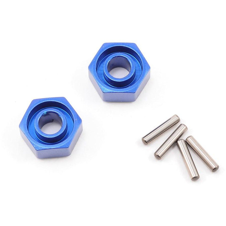 TRA1654X Wheel Hubs, Hex (2)/ Stub Axle Pins (2) - Blue