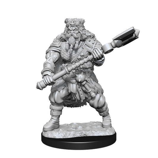 D&D Unpainted Mini - Human Barbarian - Male 90224