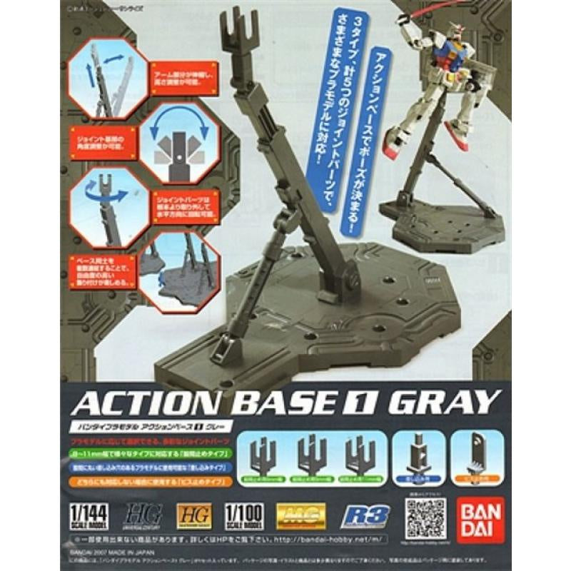 Action Base 1 (Gray) 1/100 Gunpla Stand #5059255 by Bandai