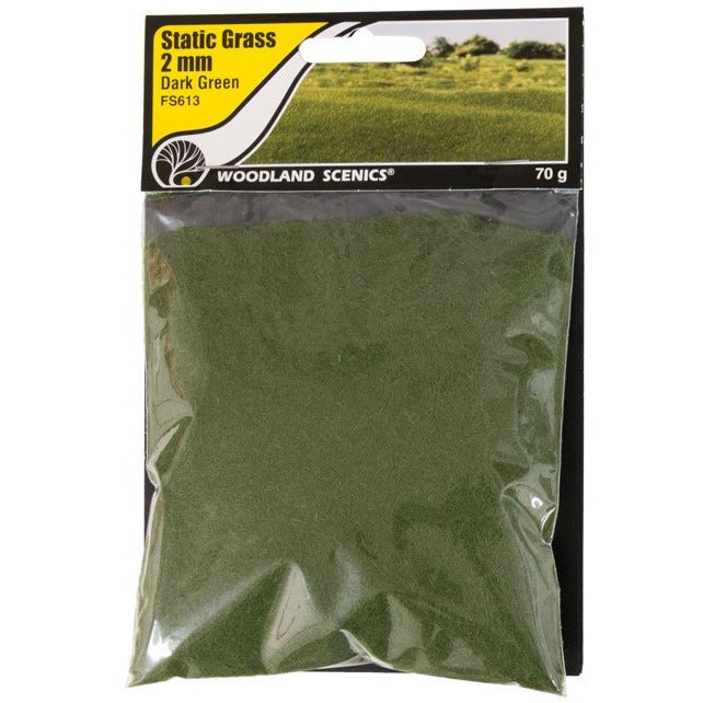 Woodland Scenics Static Grass - 2mm (Dark Green) WOO613