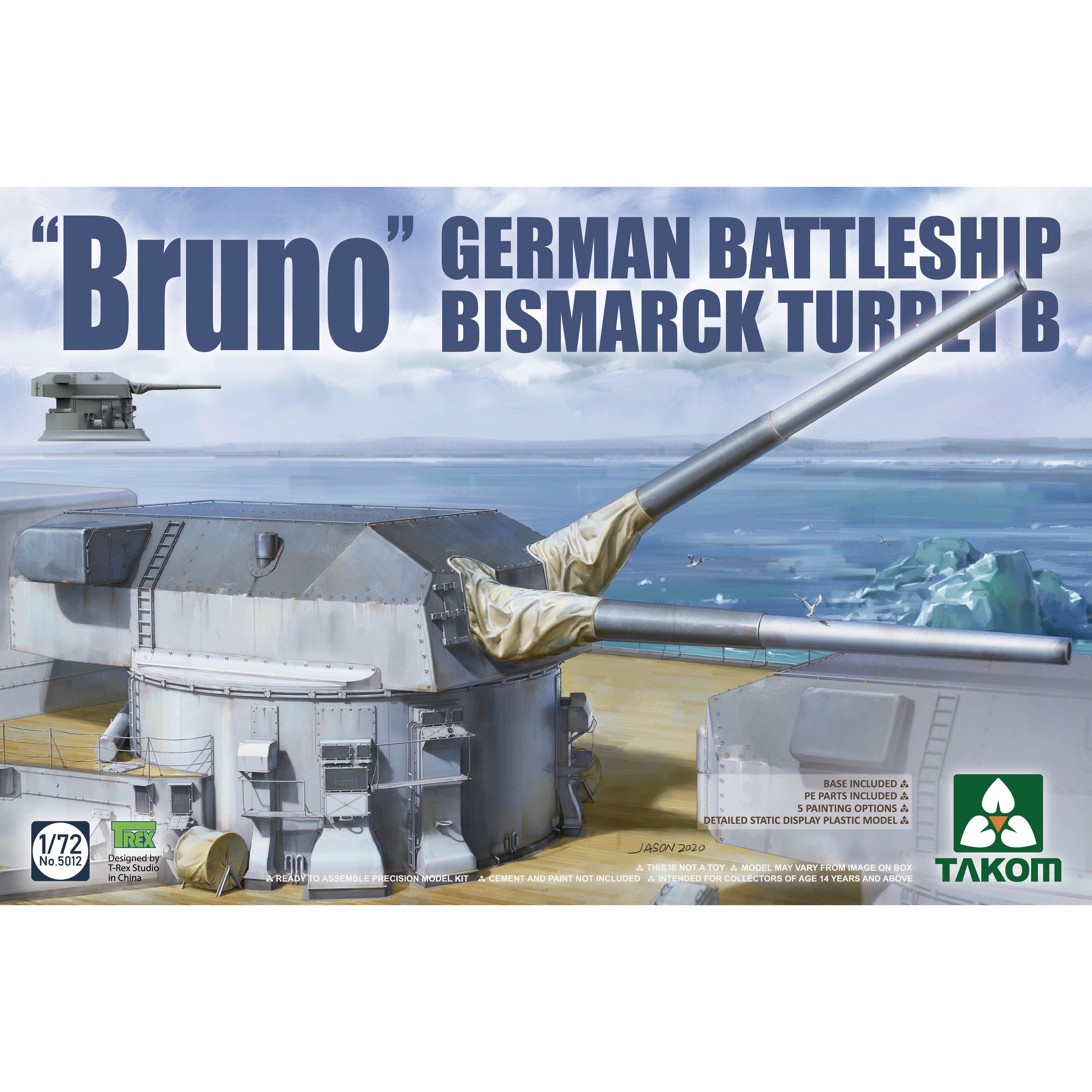 German Battleship Bismark Turret B "Bruno" 1/72 #5012 by Takom