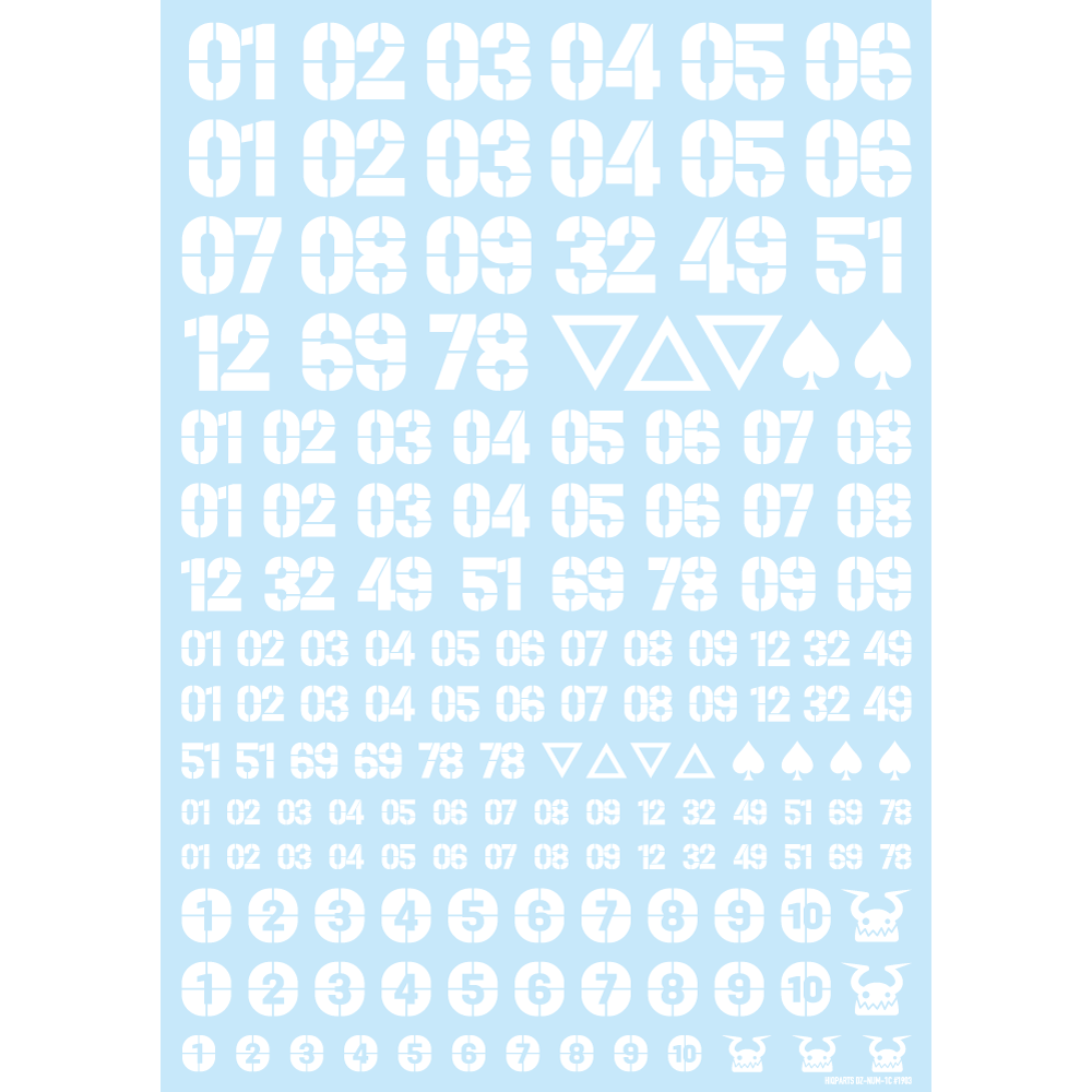 HiQ Parts DZ Number Decal White (1pc)