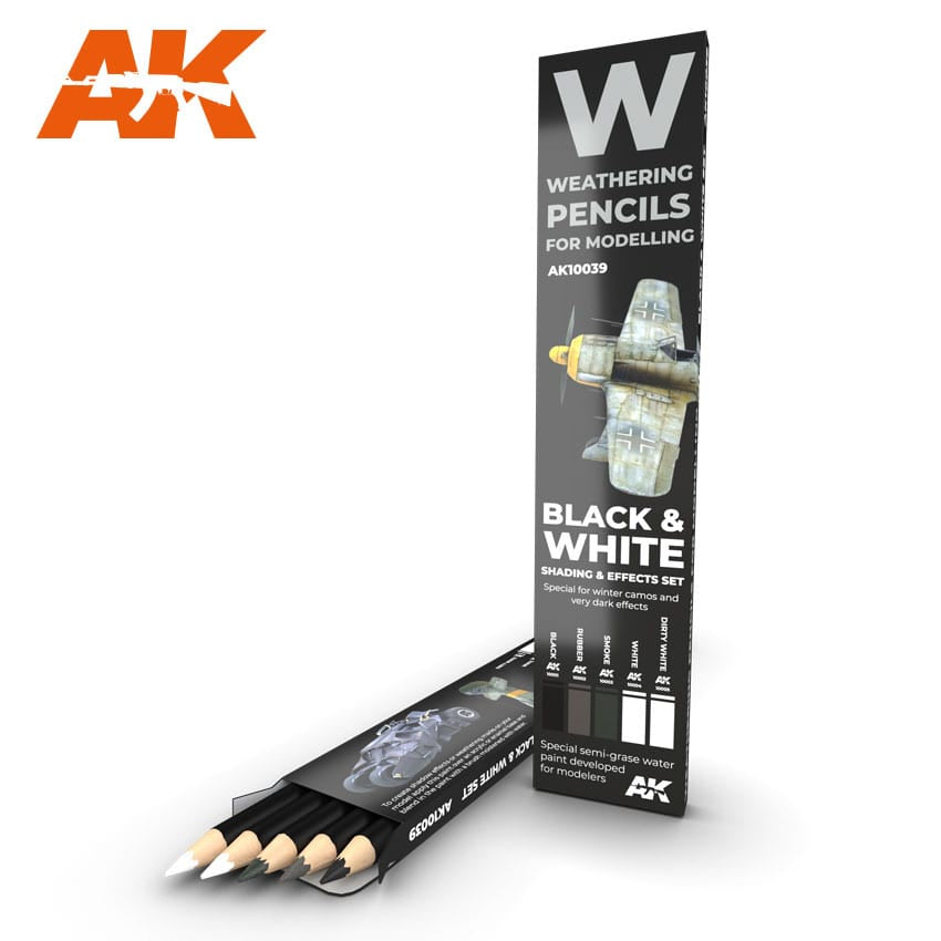 AK-10039 Watercolor Pencil Set - Black and White