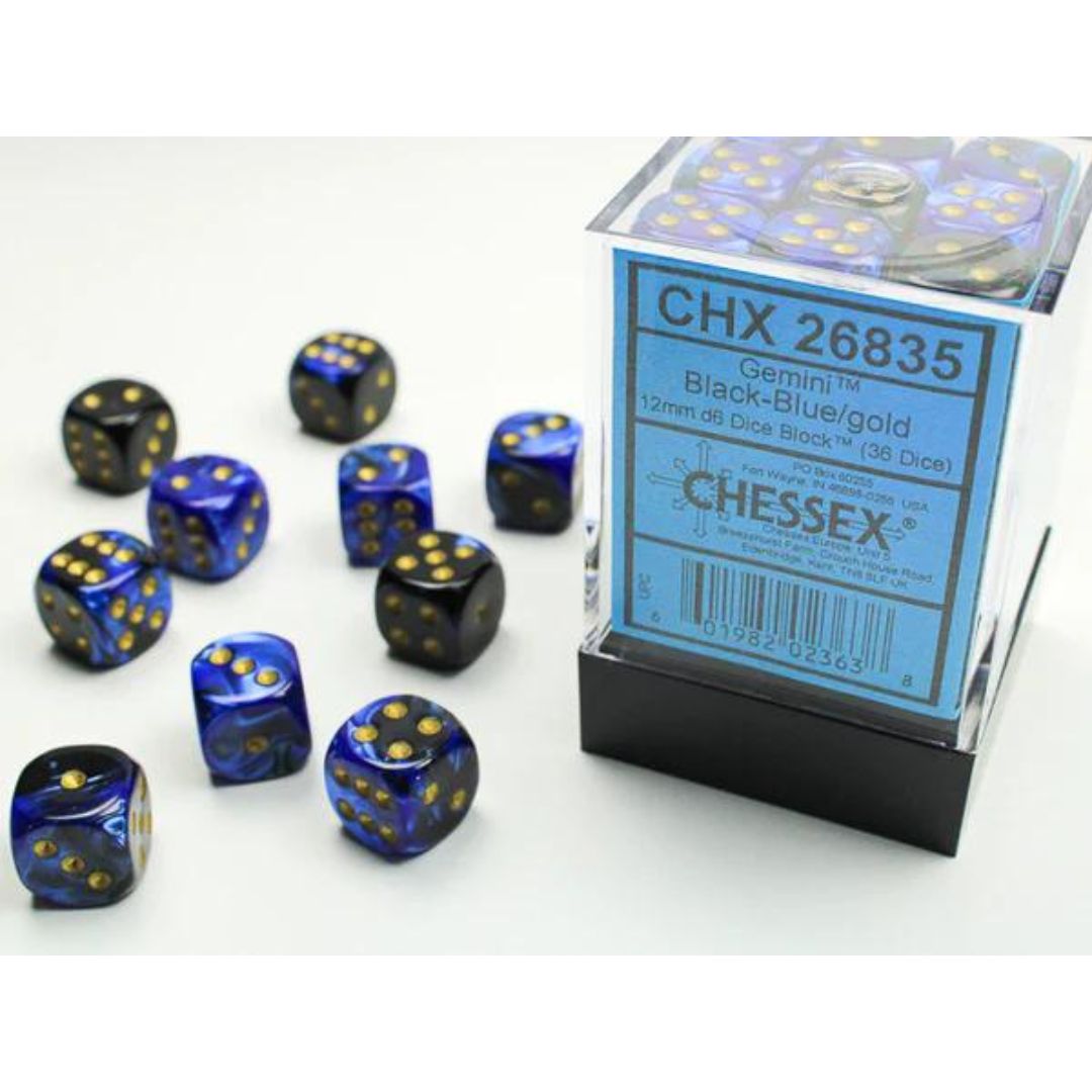 Chessex Six Sided Die (D6) Set of 36 - Assorted Colours