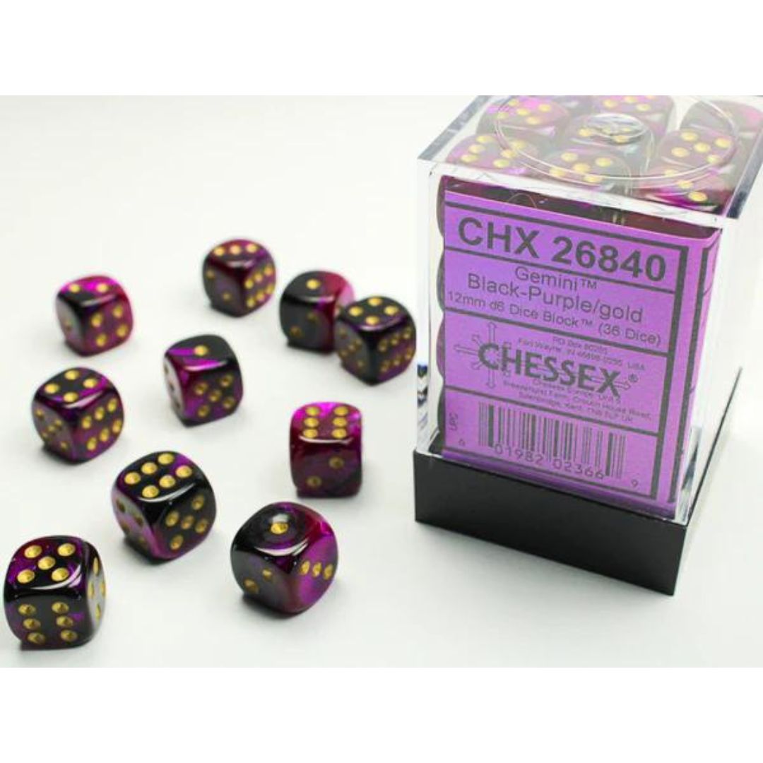 Chessex Six Sided Die (D6) Set of 36 - Assorted Colours