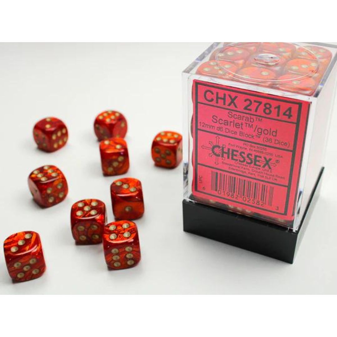 Chessex Six Sided Die (D6) Set of 36 - Assorted Colours