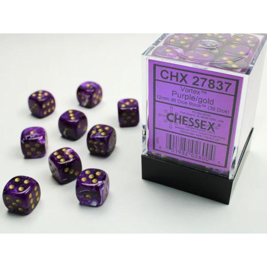Chessex Six Sided Die (D6) Set of 36 - Assorted Colours