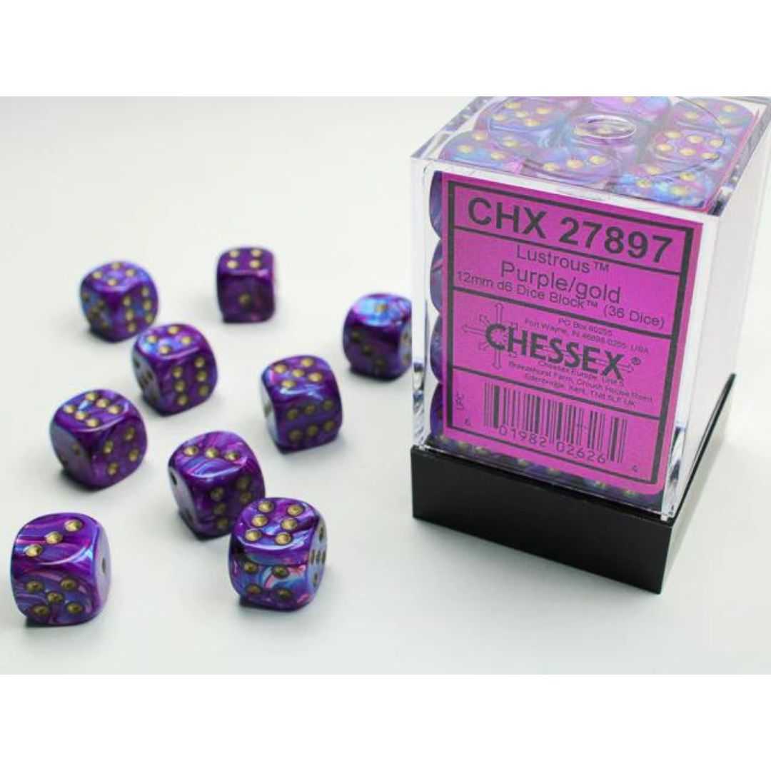 Chessex Six Sided Die (D6) Set of 36 - Assorted Colours