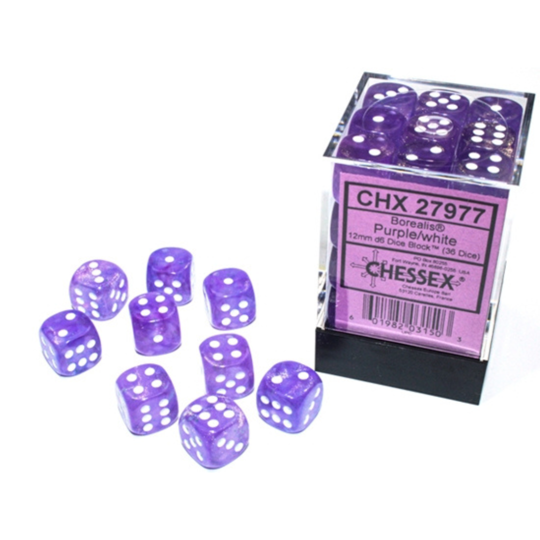 Chessex Six Sided Die (D6) Set of 36 - Assorted Colours