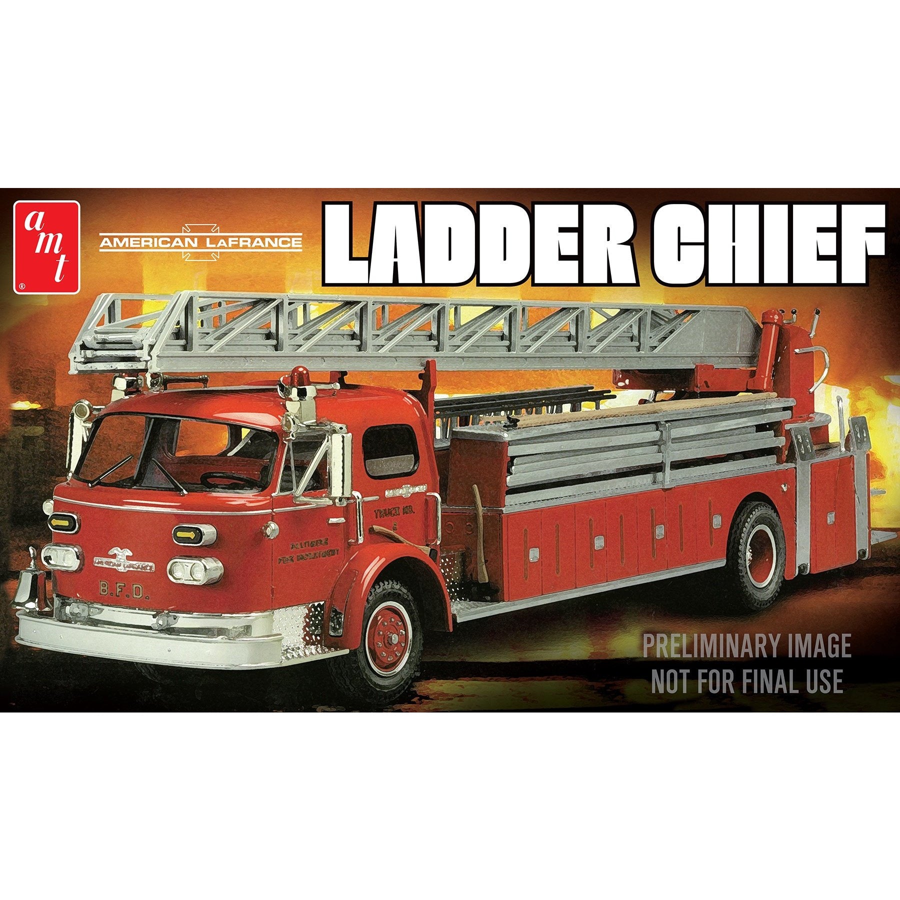 Ladder Chief Fire Engine 1/25 Model Vehicle Kit #1204 by AMT