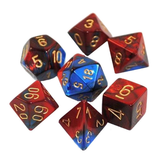 Chessex Gemini 7-Die Set Blue-Red/Gold CHX26429