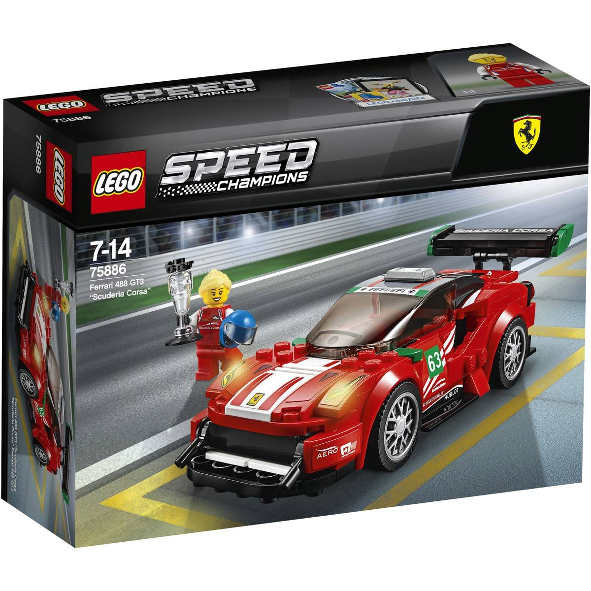 Lego Speed Champions: Ferrari 488 GT3 Scuderia Corsa 75886 (rough box)