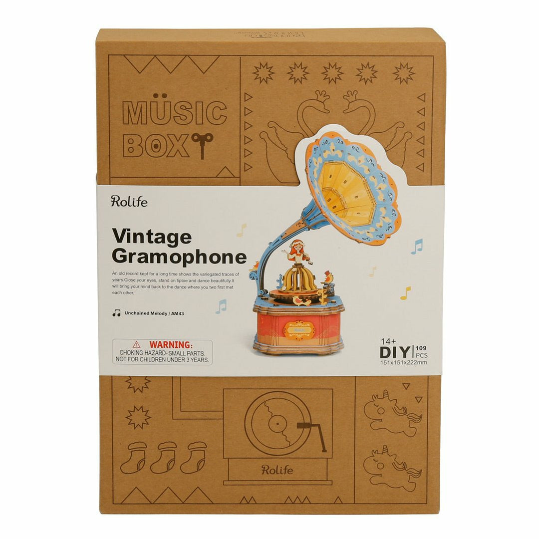 Vintage Gramophone Music Box - DIY House