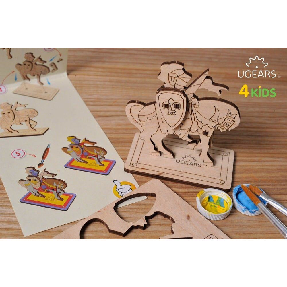 3-D Coloring Puzzle Knight by Ugears