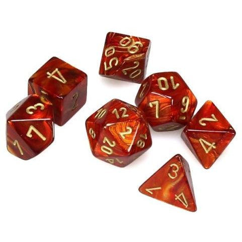 Chessex Scarab 7-Die Set Scarlet/Gold CHX27414