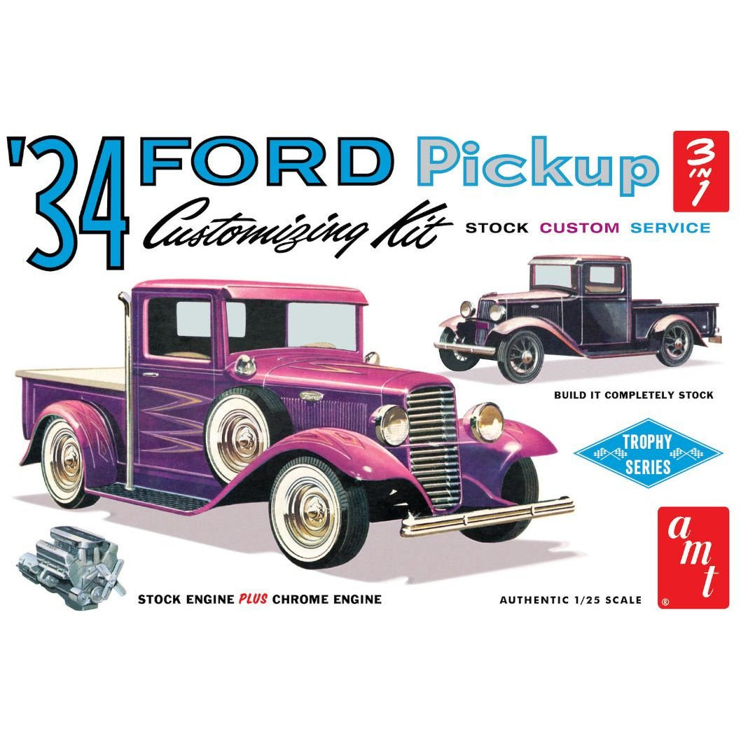 1934 Ford Pickup 1/25 Model Car Kit #1120/12 by AMT