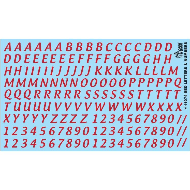 Letters and Numbers 5/8 inch Tall (Red)