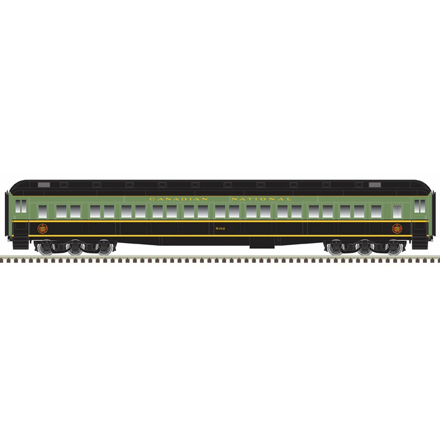 Atlas HO 20006169 Paired Window Coach, Canadian National #5102