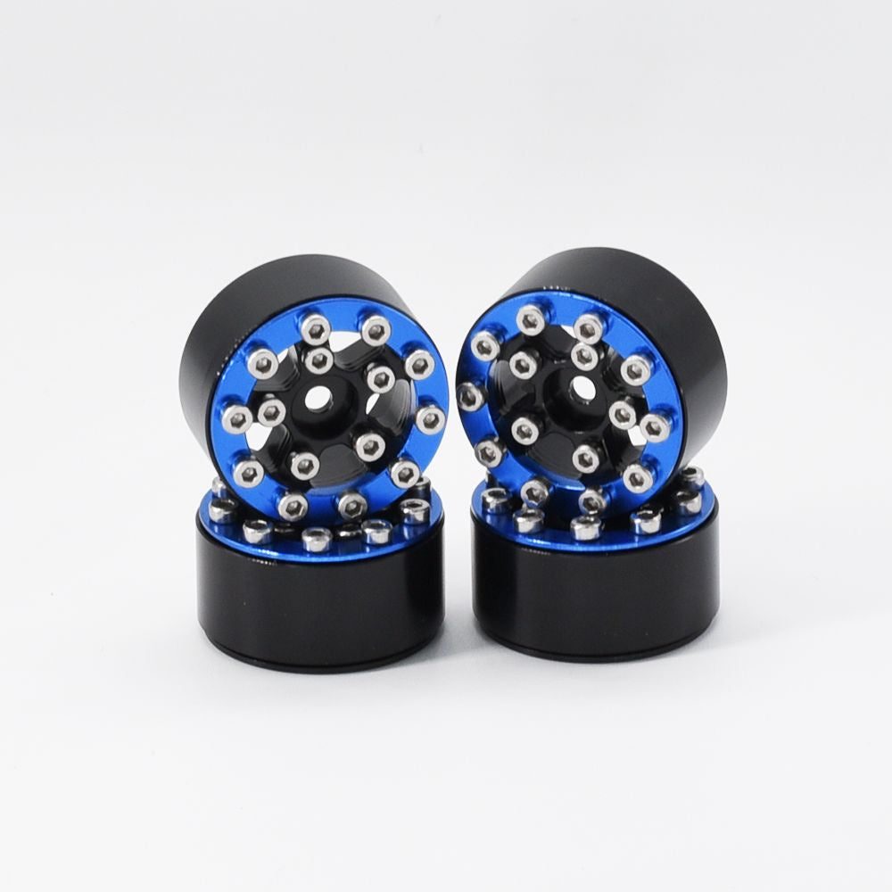 Wheels (4): 1.0" Beadlock Wheels CNC Aluminum - HDTSCX24-40