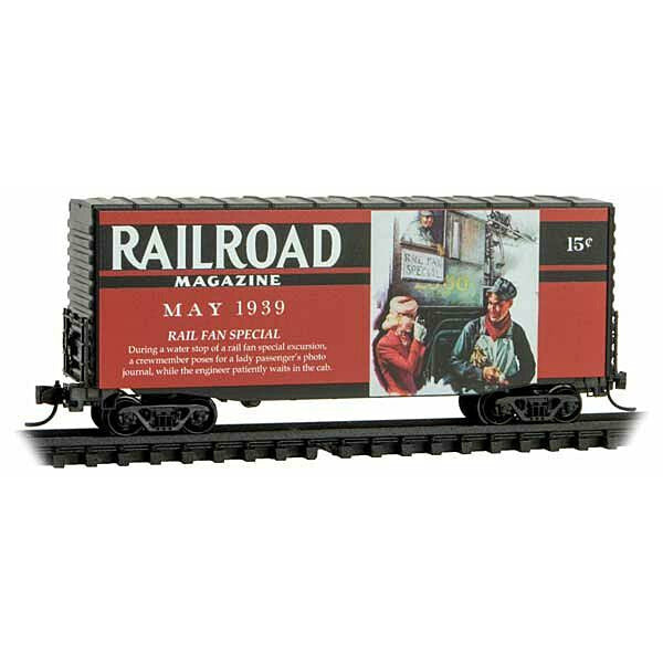 Modified Pullman-Standard 40' Hy-Cube Boxcar - Ready to Run Railroad Magazine, May 1939 (Red, Black; Days Gone By #3)