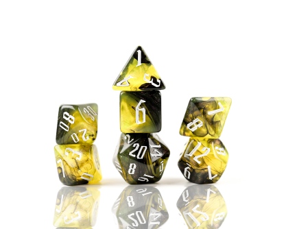 Sirius Dice Poison Black w/ Green 7-Die Set
